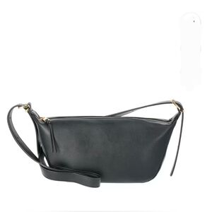 Time and Tru Women's Bean Sling Crossbody Handbag In Black NWT